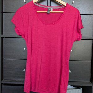 Ibex Pink Shirt Short Sleeve Shirt Merino Wool Tshirt Tee Small